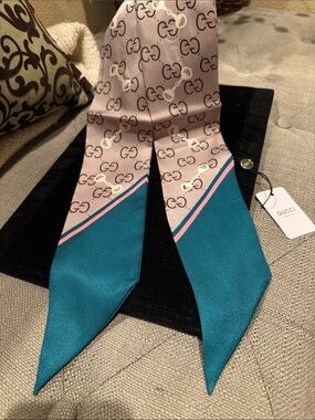 NEW GG 100% Silk Twillie Scarf Tie